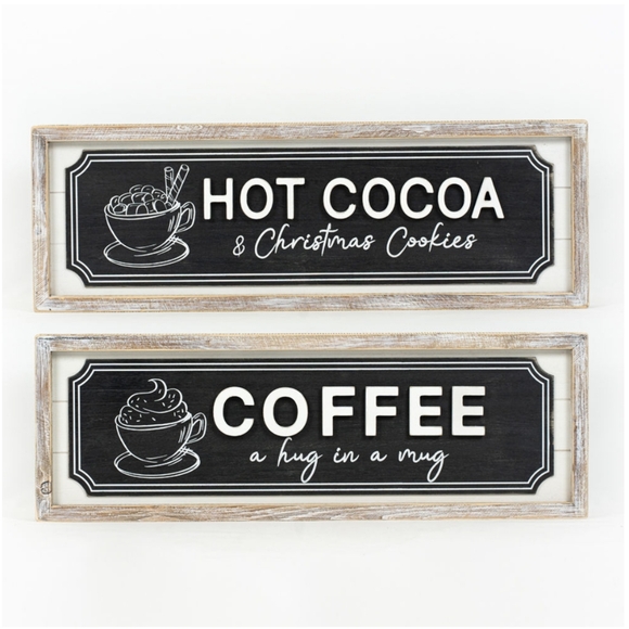 Adam & Co. Reversible wood frame sign